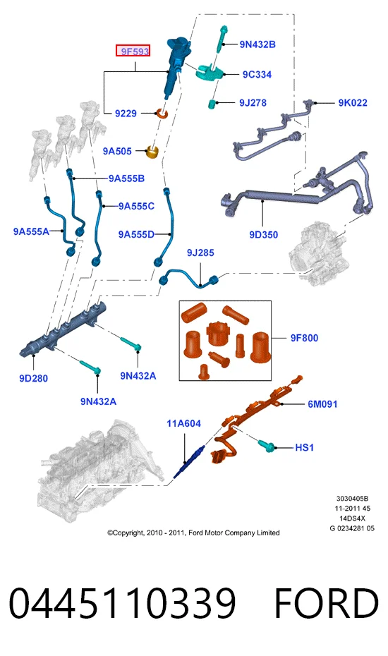 0445110339 Ford Inyector de combustible
