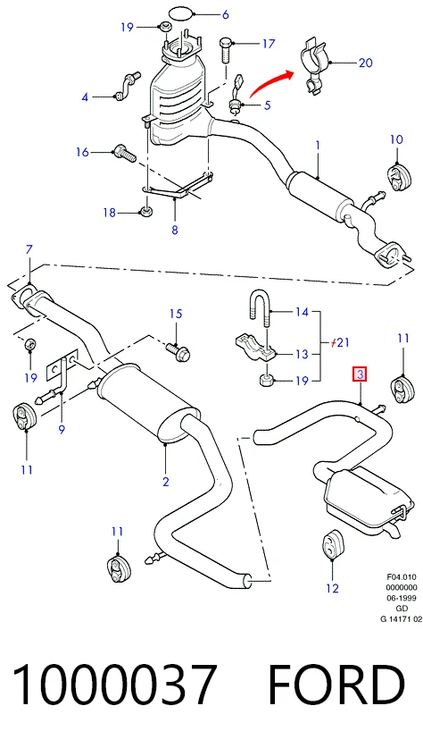 Silencioso trasero Mondeo II sedán (1996-2000) original desde 81,09 €