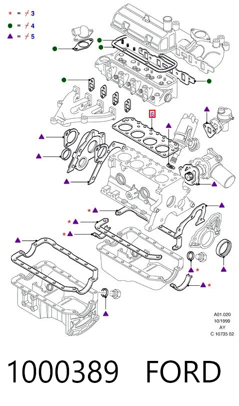 Empaquetadura de culata para Ford Escort IV GAF, AWF, ABFT