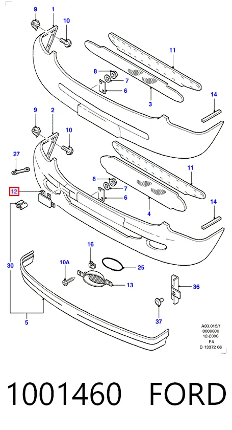Tapa cubre gancho de remolque para parachoques delantera Ford Escort VII descapotable (ALL) (1995 - 2000) precio, desde 7,66 EUR