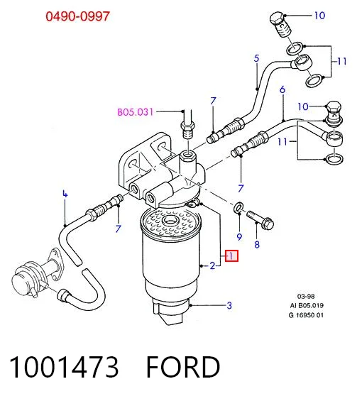 1001473 Ford Filtro de gasolina