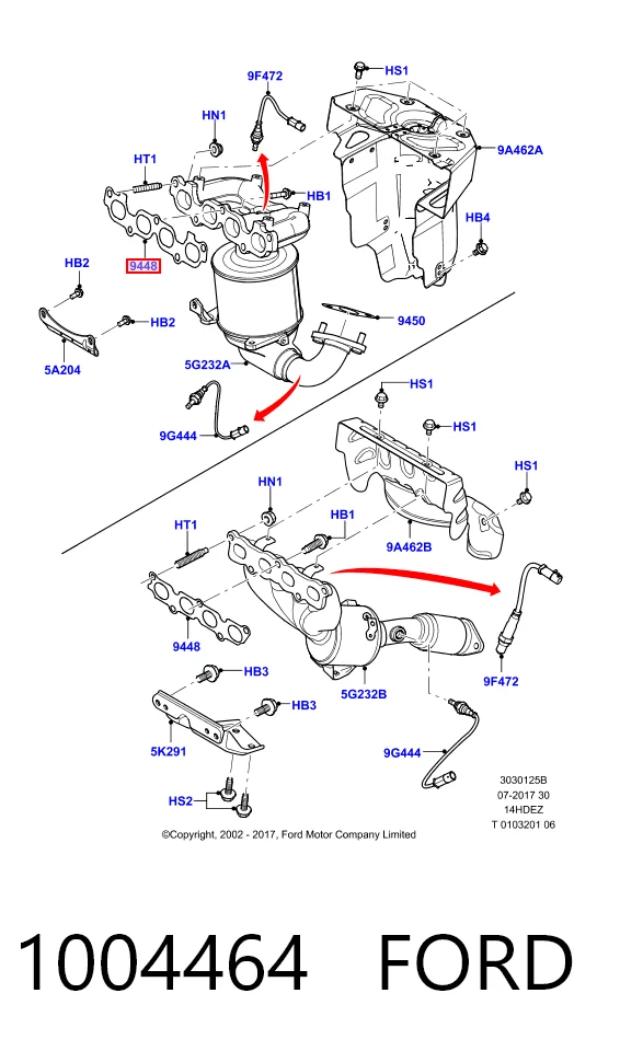 Junta colector joint para Ford Focus I DFW