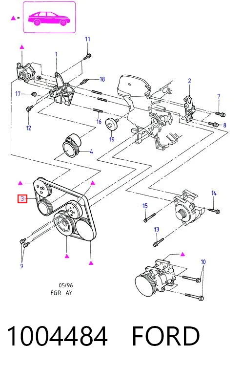 Comprar Correa de accesorios Fiat 500  334 a bajo precio