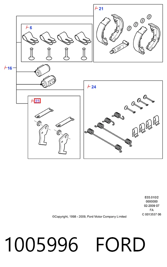 Comprar Kit de reparación del mecanismo de ajuste automático de zapatas de freno Ford Ka  RBT