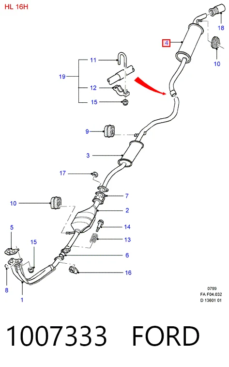  Silenciador trasero Ford Escort 5
