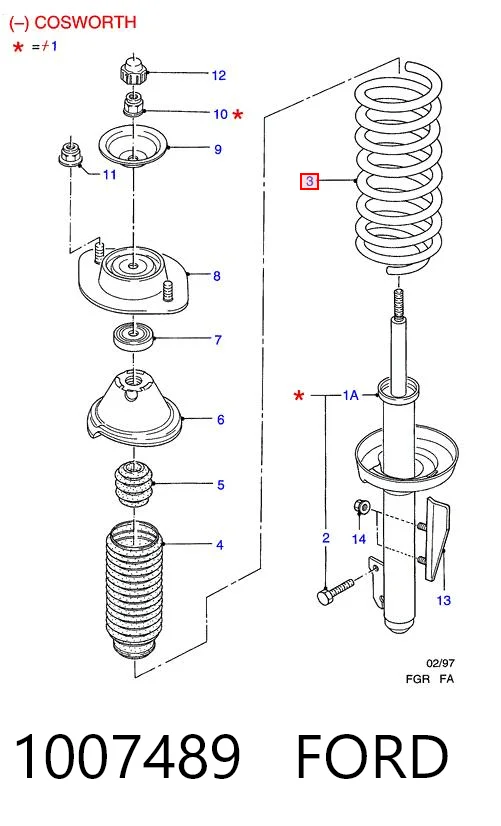 Muelle delantero para Ford Escort ANL
