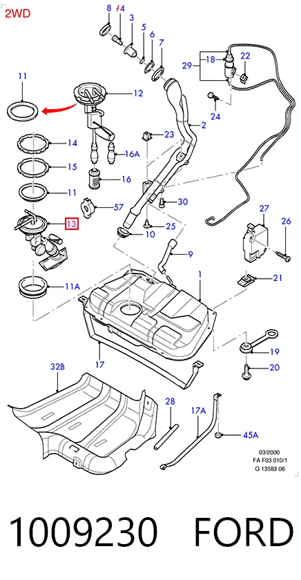 Módulo alimentación de combustible  Ford Ka hatchback (RBT) (1996 - 2008) precio, desde 94,55 EUR