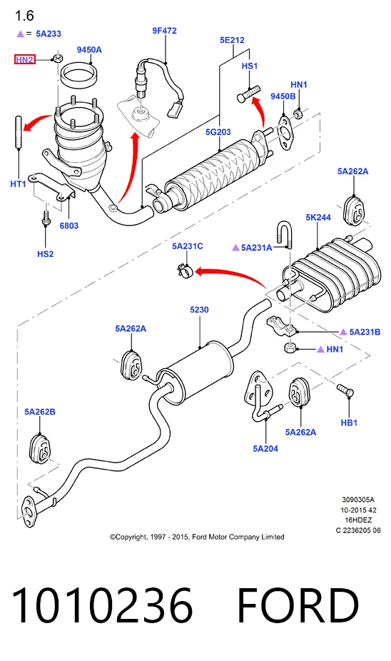 1010236 Ford Tornillo (tuerca) de sujeción