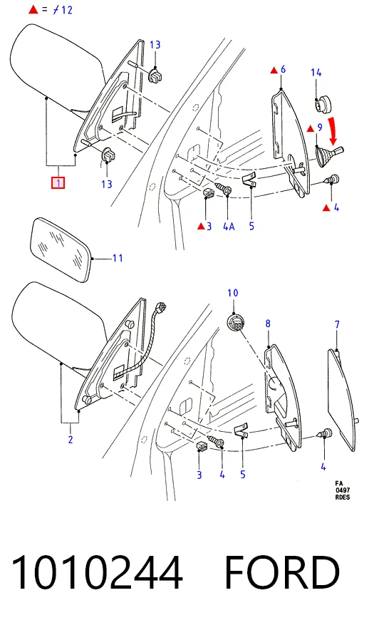 Comprar Espejo de retrovisor izquierdo Ford Escort V GAL
