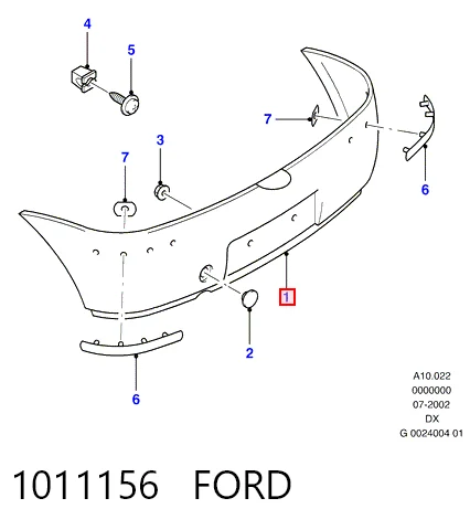 Defensa trasero Ford Fiesta  (1996-2002)