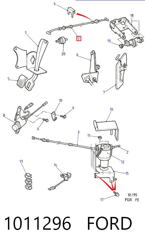  Cable del acelerador Ford Escort 5
