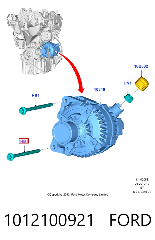 1012100921 Ford Alternador de coche