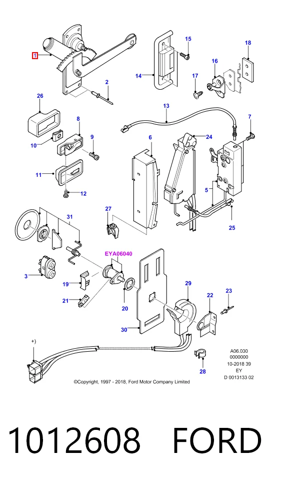 Mecanismo levanta, puerta delantera derecha para Ford Transit IV E