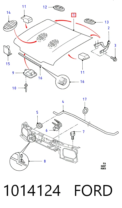 Capó del motor Ford Escort VII desde 198,92 €