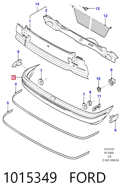 Defensa trasero para Ford Fiesta Mk3 GFJ