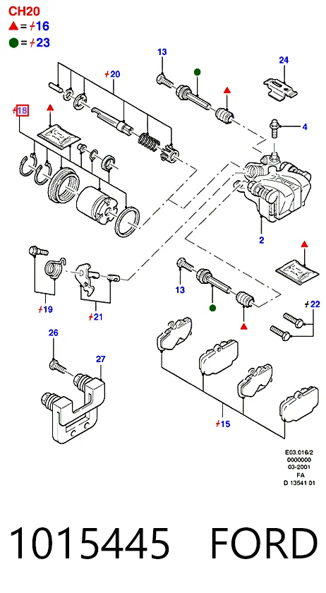 Comprar Juego de reparación de pinza de freno trasero Ford Escort VII GAL, AAL, ABL a bajo precio