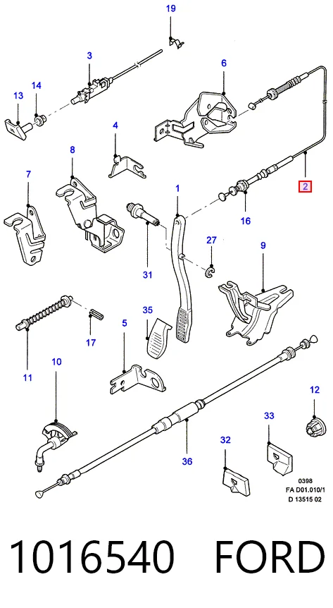  Cable del acelerador Ford Escort 7
