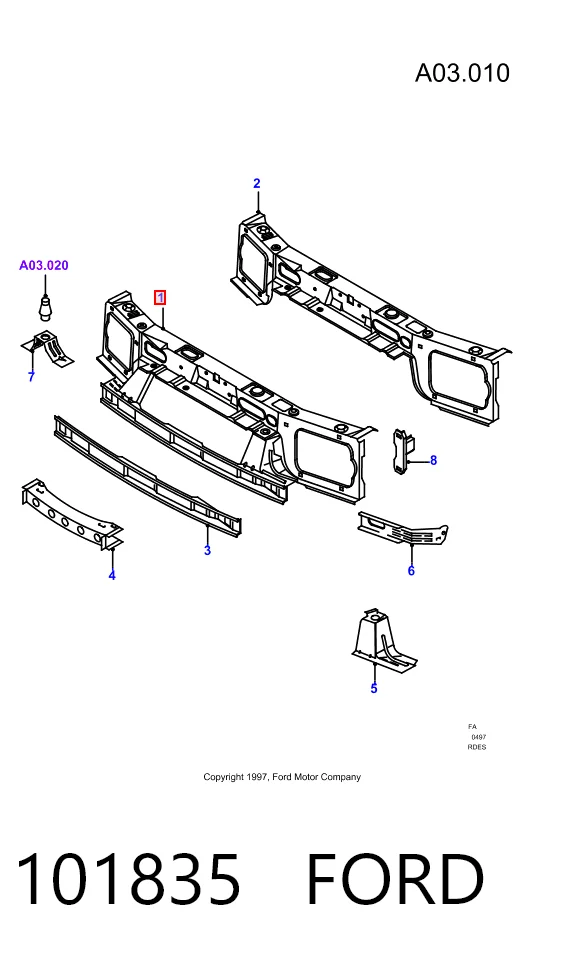 Panel de soporte del radiador y montaje de faros Ford Escort VII hatchback (GAL, AAL, ABL) (1995 - 1998) precio, desde 39,71 EUR