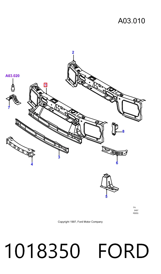 Soporte de radiador completo (panel de montaje para foco) para Ford Escort VII GAL, AAL, ABL