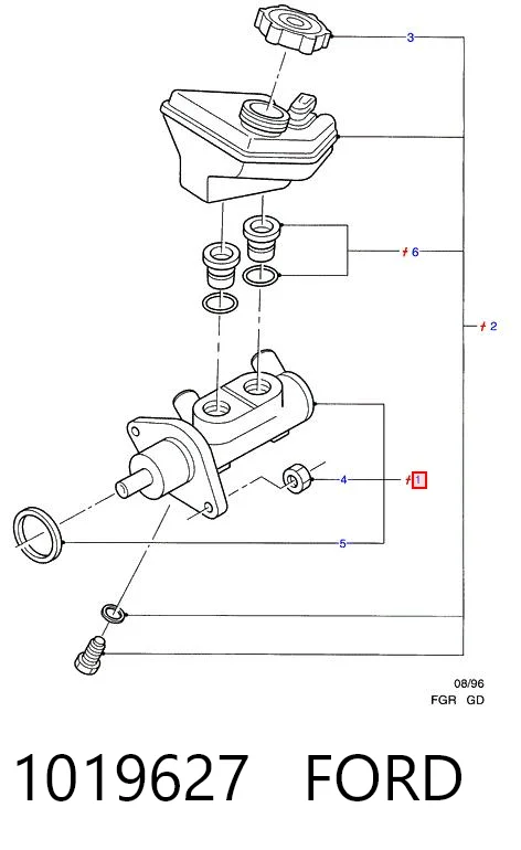 Cilindro principal de frenos para Ford Mondeo II BNP