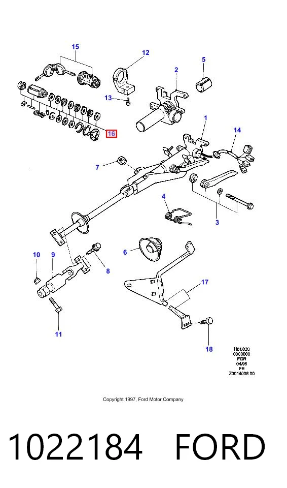 Cilindro de cerradura de encendido para Ford Ka  RBT