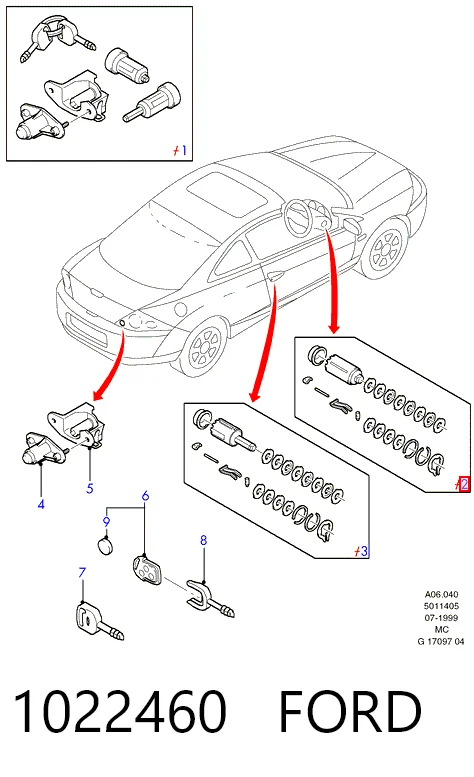 Cilindro de cierre, cerradura de encendido Ford Mondeo I hatchback (GBP) (1993 - 1996) precio, desde 22,11 EUR