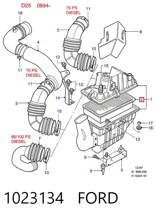 1023134 Ford Filtro de aire de motor