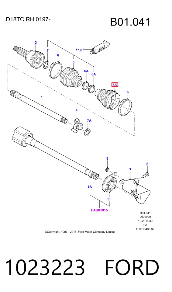 Fuelle, semieje delantero interior Mondeo II sedán (1996-2000) original desde 10,48 €