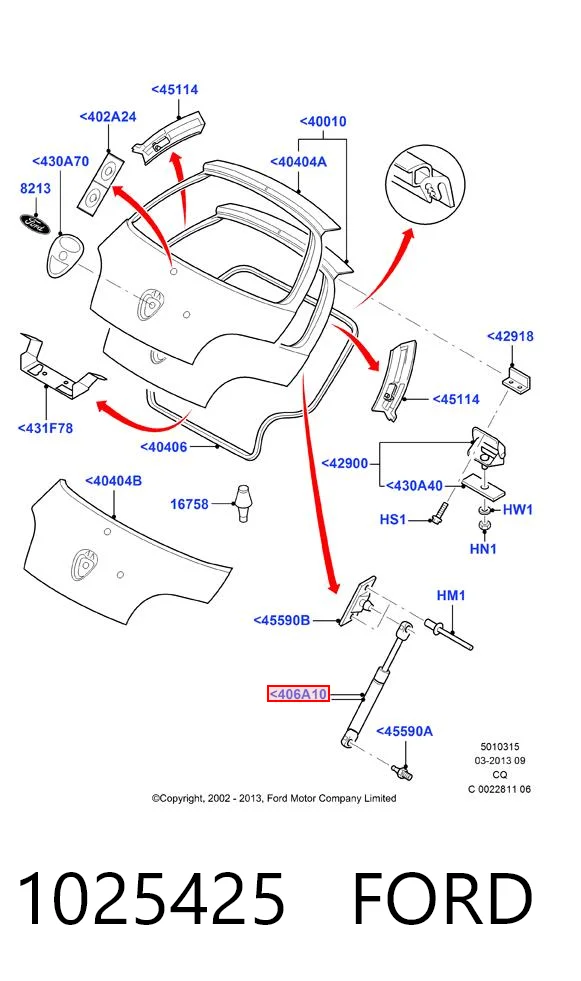 Amortiguador maletero para Ford Ka RBT