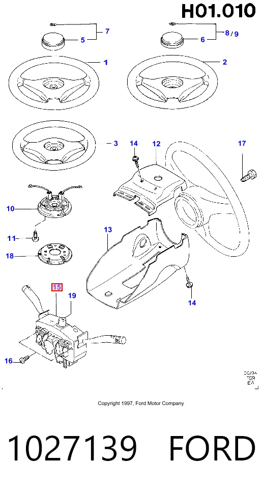 Interruptor de la columna de dirección completo Ford Escort V familiar (GAL, AVL) (1990 - 1992) precio, desde 63,65 EUR