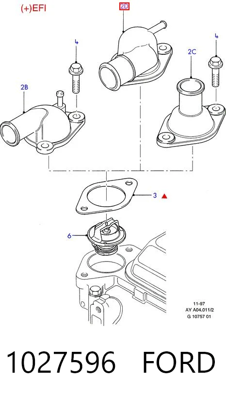1027596 Ford Tapa de termostato