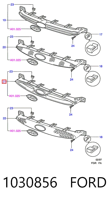  Parrilla Ford Escort 
