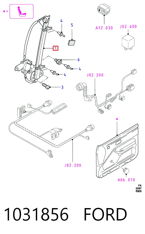 AC238 Magneti Marelli Mecanismo levanta, puerta delantera derecha