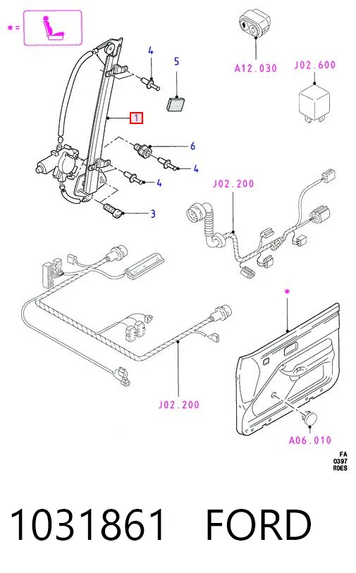 Elevalunas eléctrico Ford Escort  (AVL)