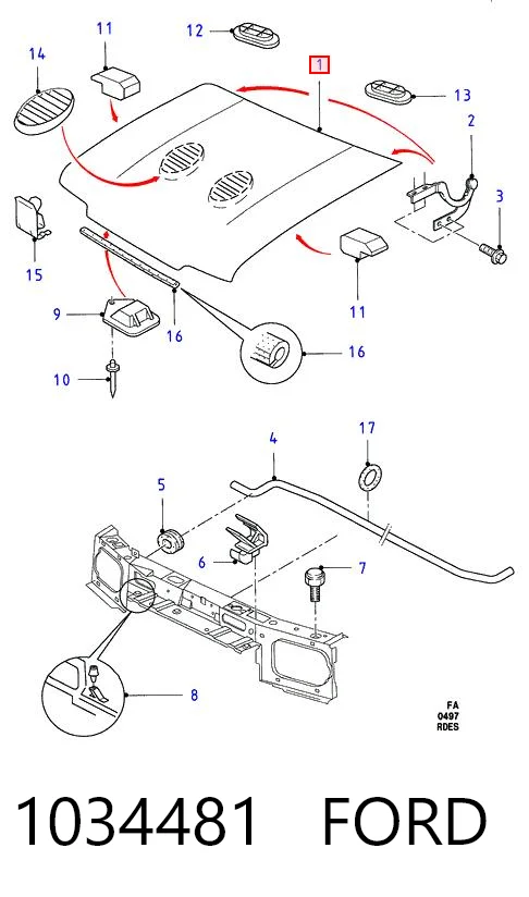 Capó del motor Ford Escort VII hatchback (GAL, AAL, ABL) (1995 - 1998) precio, desde 155,36 EUR