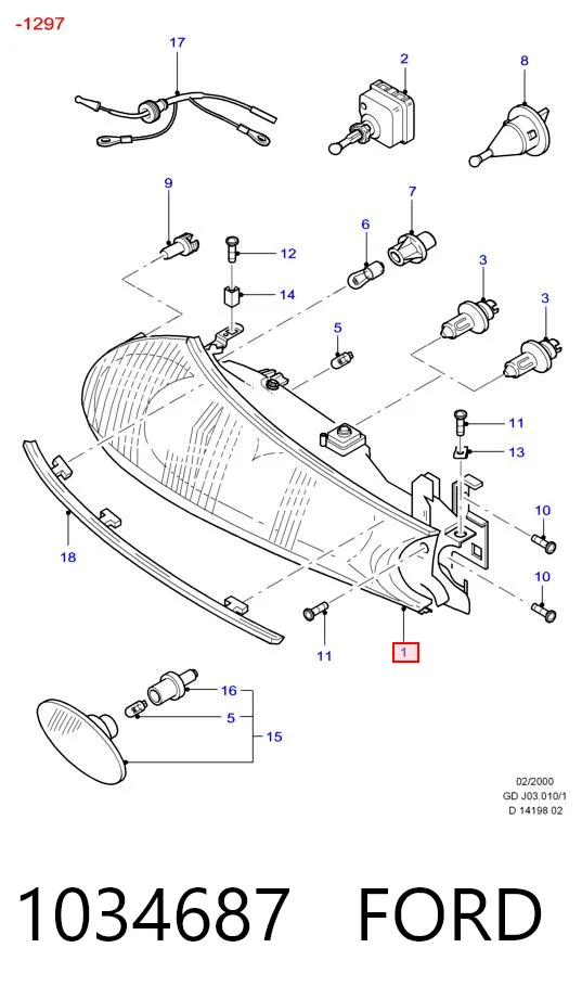 Faro delantero derecho Ford Mondeo II