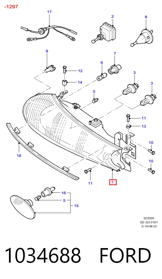 Luz derecha para Ford Mondeo II BFP