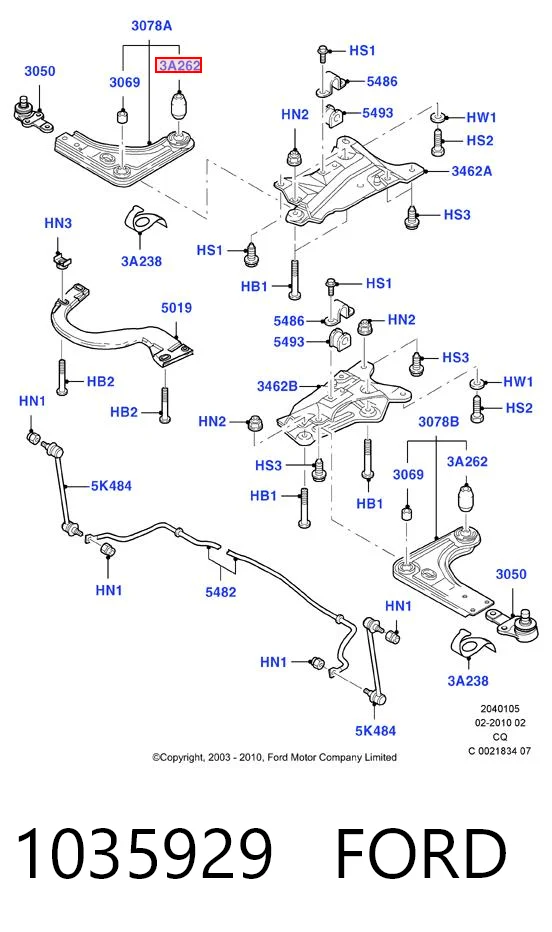 Comprar Buje delantero inferior del brazo de suspensión Ford Ka RBT a bajo precio