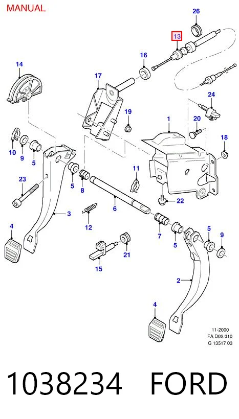 Cable de embrague para Ford Escort ANL