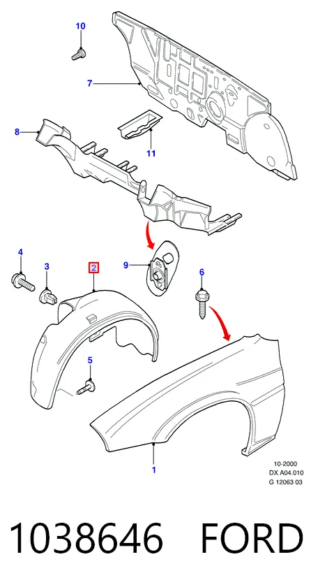 Guardabarros interior derecho, aleta delantera Ford Fiesta COURIER furgoneta (J5S, J3S) (1996 - 2002) precio, desde 16,28 EUR