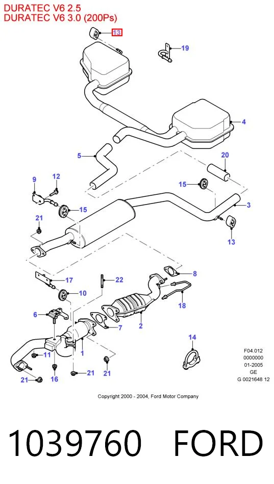 1039760 Ford Soporte de escape
