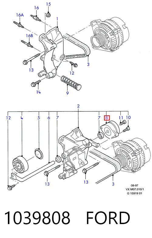 Tensor de correa poli V para Seat Toledo 1L