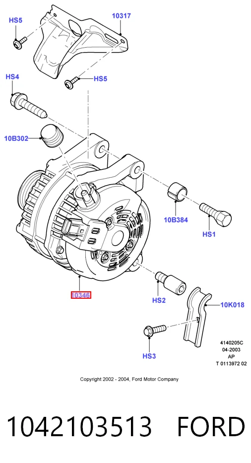 Alternador FORD 1042103513