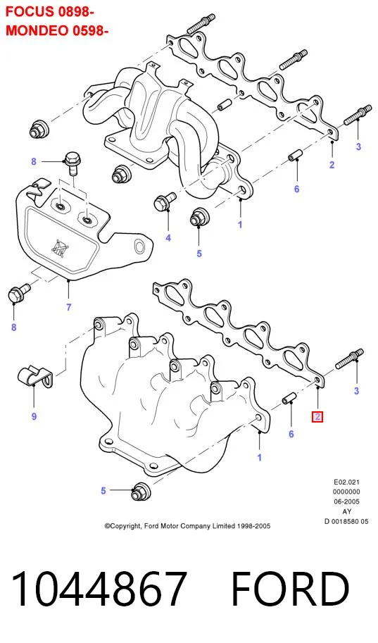 Junta de colector de escape Ford Ranger  (EQ)