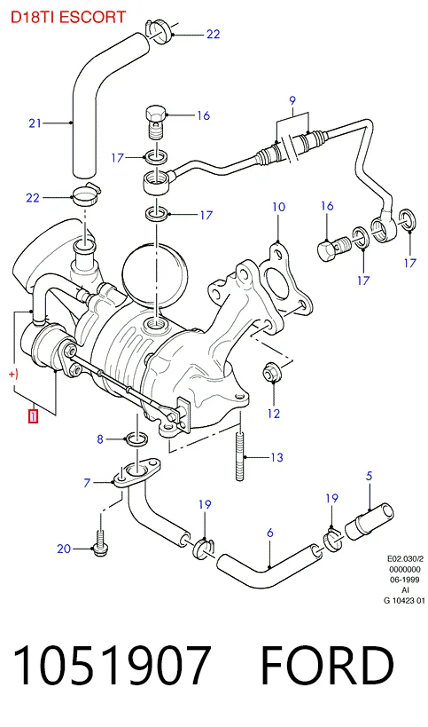 Turbo para motor para Ford Escort '95 AVL