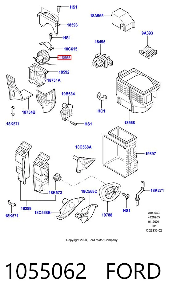 1055062 Ford Ventilador de habitáculo