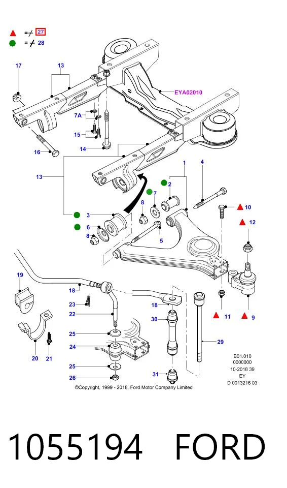 Rótula inferior de suspensión 1055194 FORD