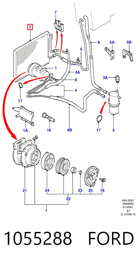 Condensador aire acondicionado para Ford Transit E