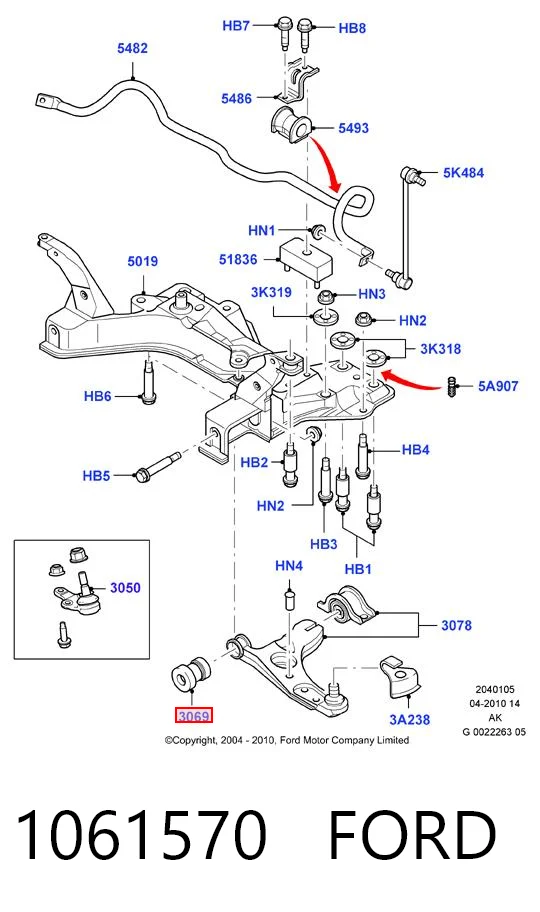 Comprar Buje delantero inferior del brazo de suspensión Ford Focus I DFW a bajo precio