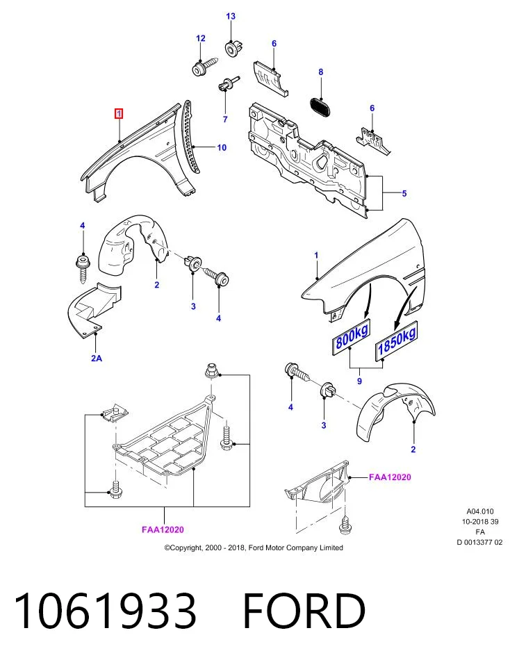 Aleta delantera derecha Escort familiar (1998-2000) original desde 78,00 €